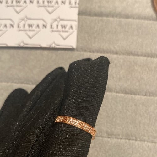 خاتم لوف نحيف بدايموند -روز قولد