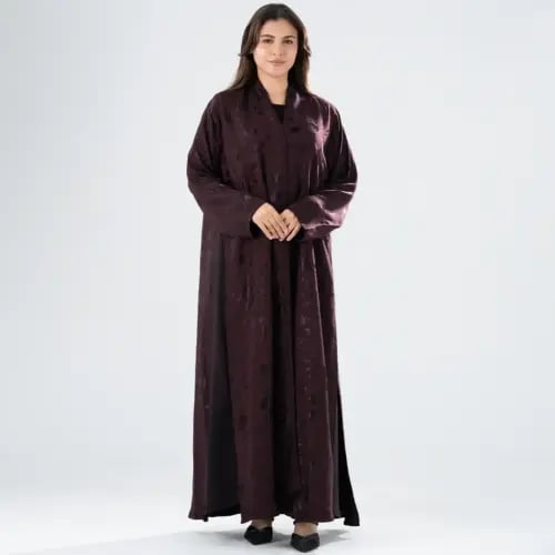 Japanese silk abaya lined - Maroon color