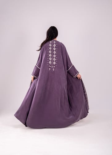 عباية حرير ياباني صيفية – لون موف انيق فاخرة