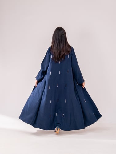 عباية حرير شلك -لون كحلي انيق فاخرة