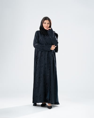 عباية حرير ياباني مبطن -لون تركواز فاخر تصميم أنيق...