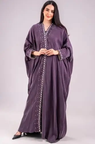 Japanese silk abaya summer – mauve color