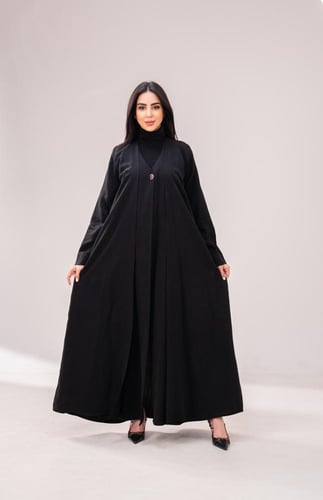 عباية حرير رسمي-لون اسود عملي فاخرة