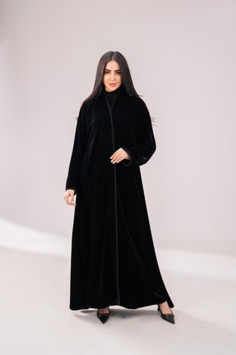 مخمل تطريز-لون اسود