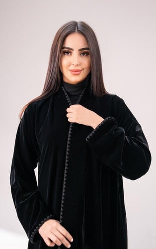 مخمل تطريز-لون اسود