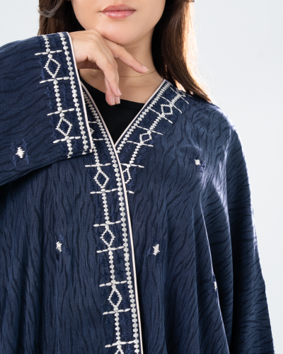 عباية حرير تركي جاكار بقصة بشت – تصميم فاخر باللون...