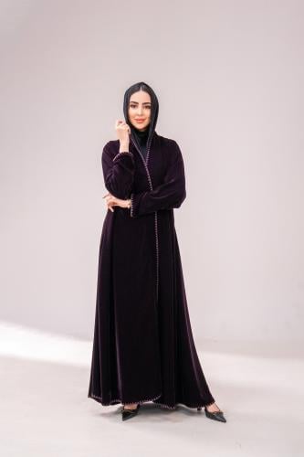 مخمل تطريز-لون موف