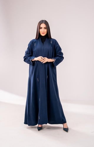 عباية حرير شلك -لون كحلي انيق فاخرة