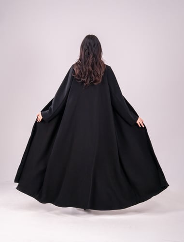 عباية كريب اندنوسي -لون اسود يومي فاخرة