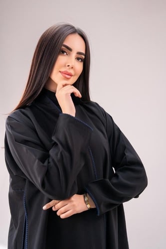 عباية حرير تطريز -لون اسود وكحلي راقي فاخرة