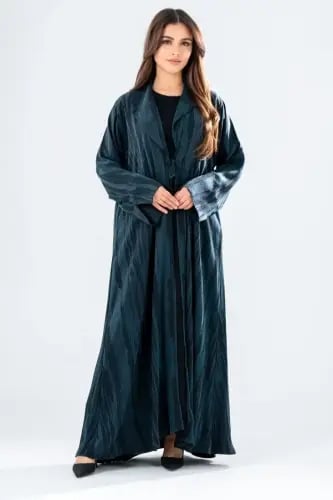 Turkish silk abaya jacquard - luxurious turquoise and petrol color