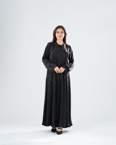 عباية حرير تركي جاكار كسرات - لون اسودعملي فاخر من...