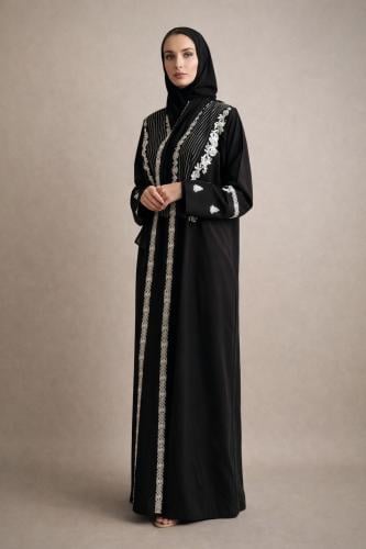 عبايه لينين بارد مع تطريز