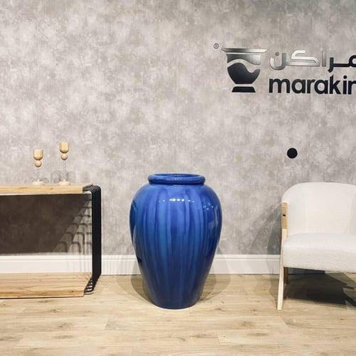 طقم مراكن الجرة 2 قطع أزرق لامع