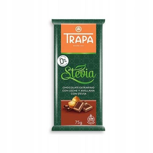 Traba Stevia Chocolate with Milk and Hazelnuts 75g