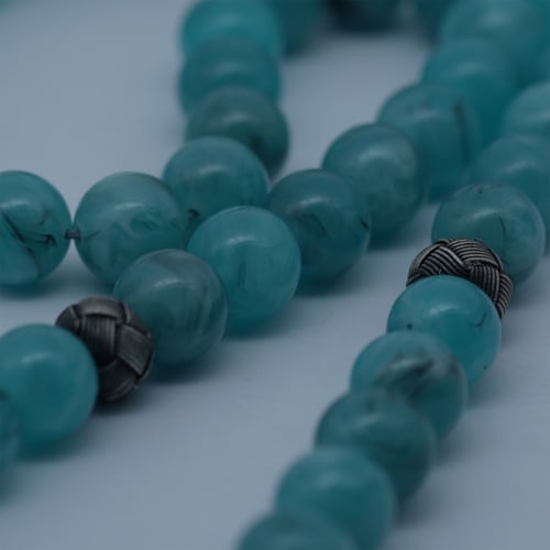 سبحة بكلايت مدور 10mm مع فضة طربزوني