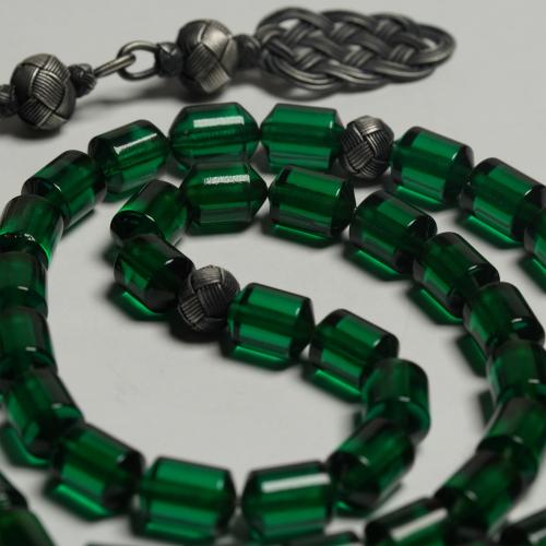 سبحة زعفران مع فضة طربزوني