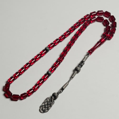 سبحة زعفران مع فضة طربزوني