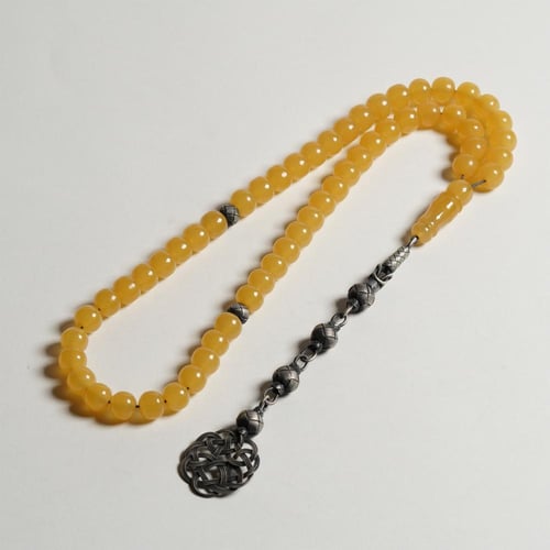 سبحة سندلس قصة تفاحية 9*8.5 مع فضة طربزوني