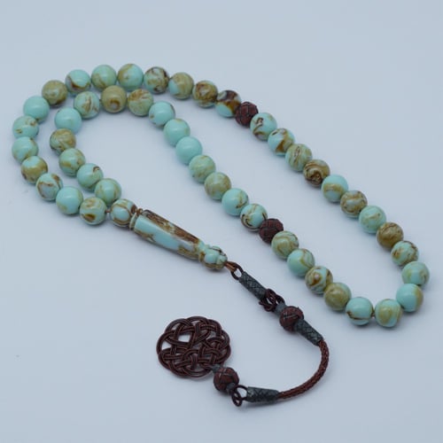 سبحة بكلايت مدور 10mm مع فضة طربزوني