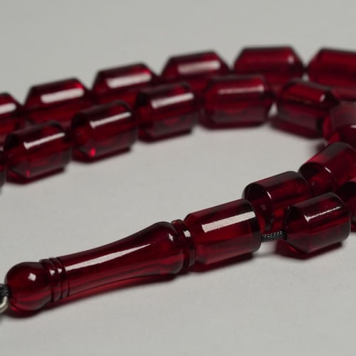 سبحة زعفران مع فضة طربزوني