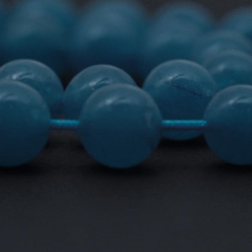 سبحة حجر كوارتز طبيعي مع فضة قصة دائريه 8MM