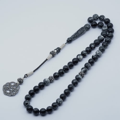 سبحة بكلايت مدور 10mm مع فضة طربزوني