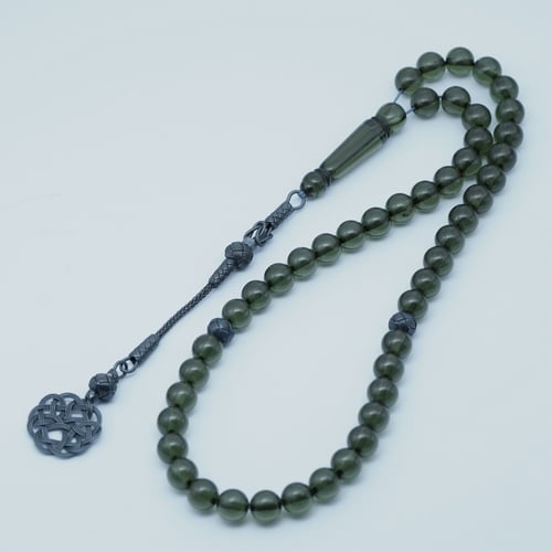 سبحة بكلايت مدور 10mm مع فضة طربزوني