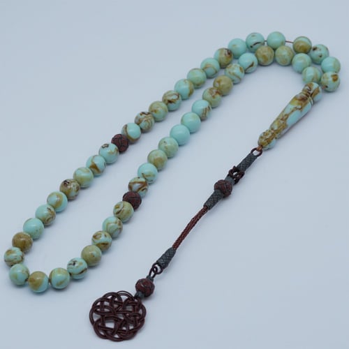 سبحة بكلايت مدور 10mm مع فضة طربزوني