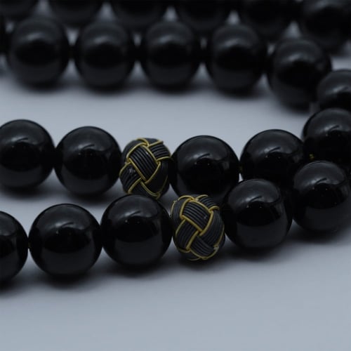 سبحة بكلايت مدور 10mm مع فضة طربزوني