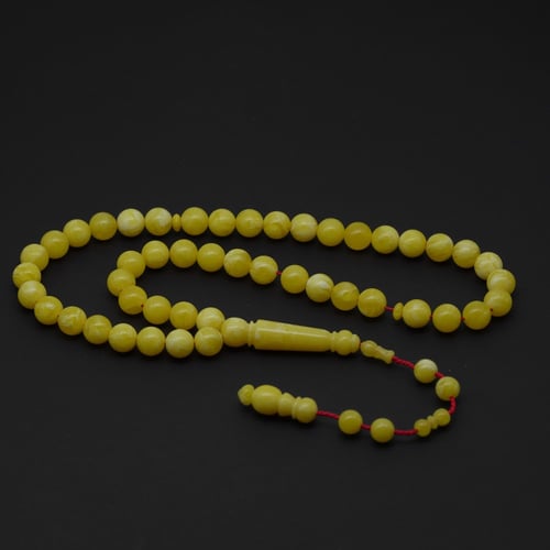 سبحة بكلايت 10 mm بتمليكة لون اصفر فاتح
