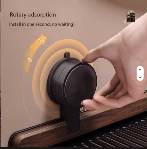 رف الصنبور الفاخر بخشب الجوز الطبيعي — كوب شفط محك...