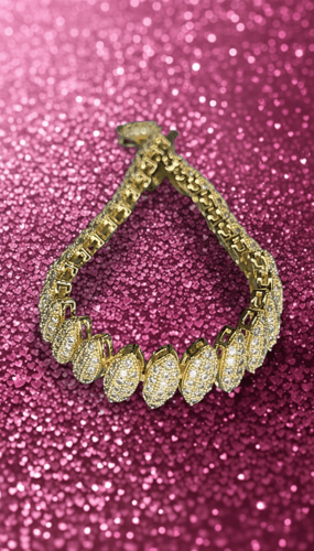 سوار ذهبي مرصع بالكامل – فخامة وبريق خلاب