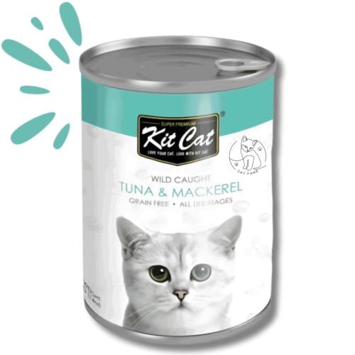 معلبات كت كات تونة وسمك أسقمري للقطط 400غ