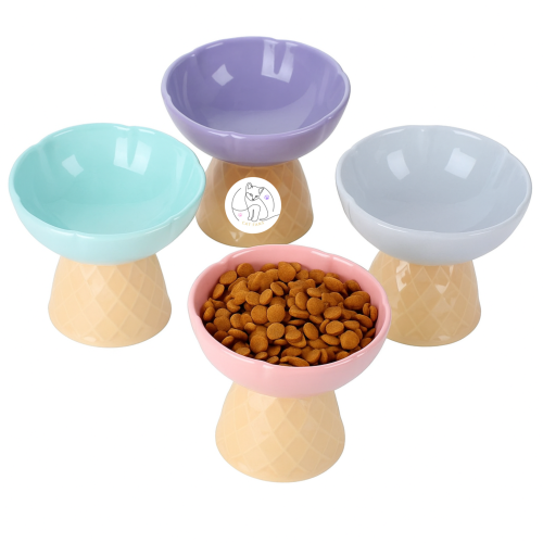 طبق طعام للقطط بقاعدة