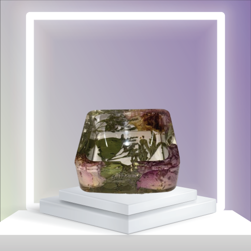 طفاية ورد طبيعي مربع