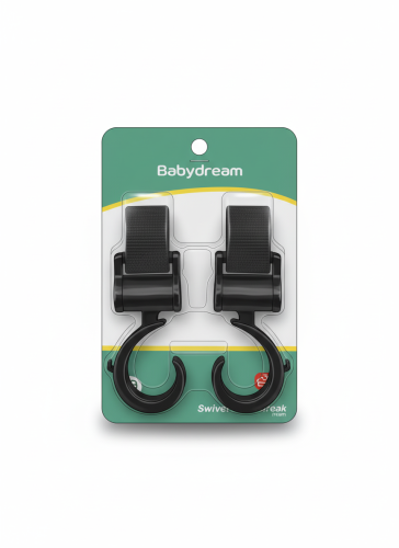 خطاف عربة الأطفال بيبي دريم قطعتين - أسود