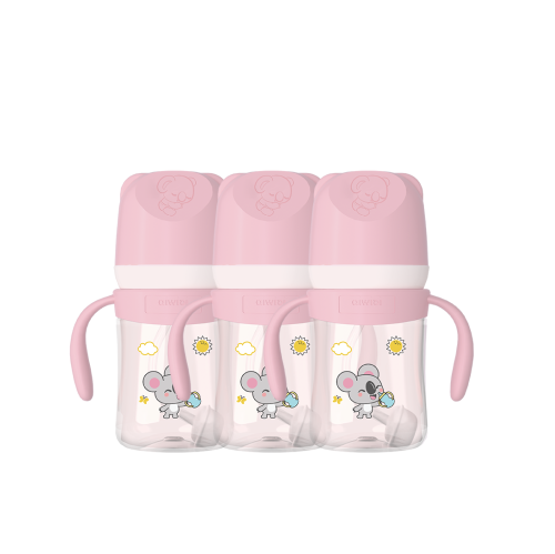 زجاجة رضاعة للأطفال من أيويبي، 240 مل، لون وردي حز...