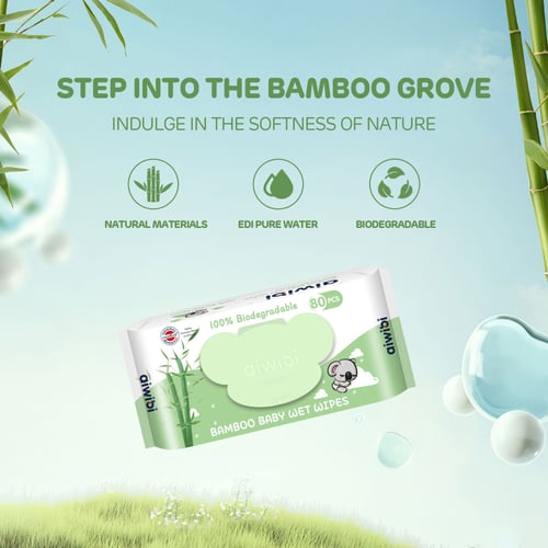 مناديل مبللة للأطفال - الخيزران وشجرة الشاي الطبيع...