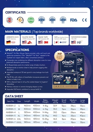 سراويل أطفال أيويبي راحة مثالية، مقاس 6 - 36 قطعة