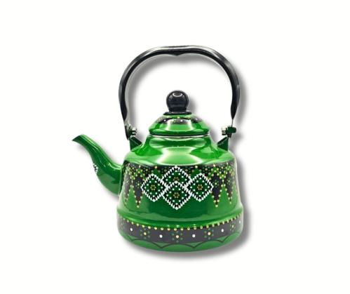 ابريق شاهي نقش عسيري - أخضر