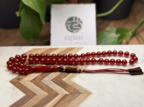 سبحة C40بكلايت حجر بلجيكي مع تعليقه قماش عدد الخرز...