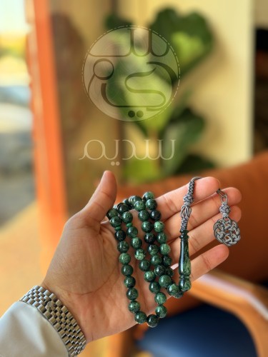 سبحة B2 بكلايت حجر بلجيكي مع طربزونه تركية فضة