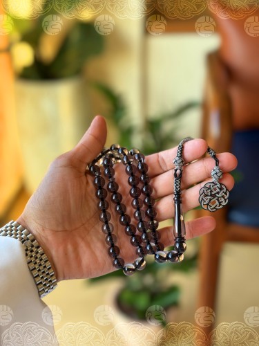 سبحة B24 بكلايت حجر بلجيكي مع طربزونه تركية فضة