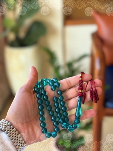 سبحة C24 بكلايت حجر بلجيكي مع تعليقه قماش