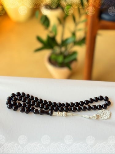 سبحة فاخرة Z6 زعفراني مع طربزونه تركية فضة