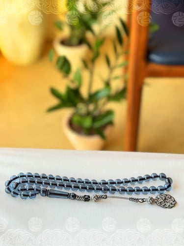 سبحة B34 بكلايت حجر بلجيكي مع طربزونه تركية فضة