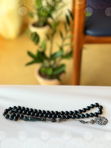 سبحة B19 بكلايت حجر بلجيكي مع طربزونه تركية فضة