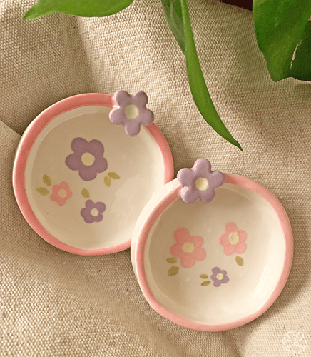 صحن اكسسوارات رقيق - وردي اللون