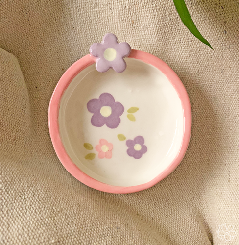 صحن اكسسوارات رقيق - وردي اللون